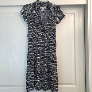 Vintage style polka dot empire tie waist dress